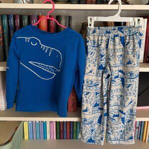 Carter's Fleece Blue/White Dinosaur PJs - Size 5T